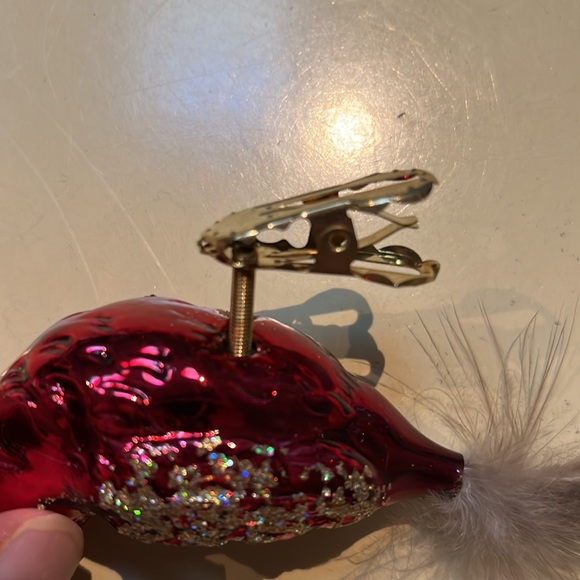 Martha Stewart Red Glass Birds Clip-on Christmas ornaments orig box Poland READ - Picture 8 of 16